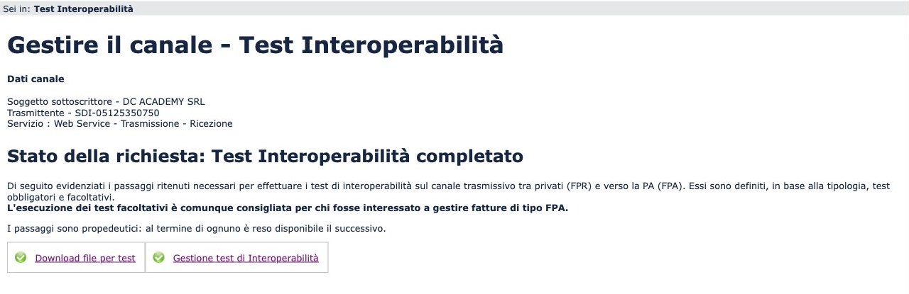 Tappa del 2 ottobre 2026 nel portale di accreditamento: test di interoperabilità completati